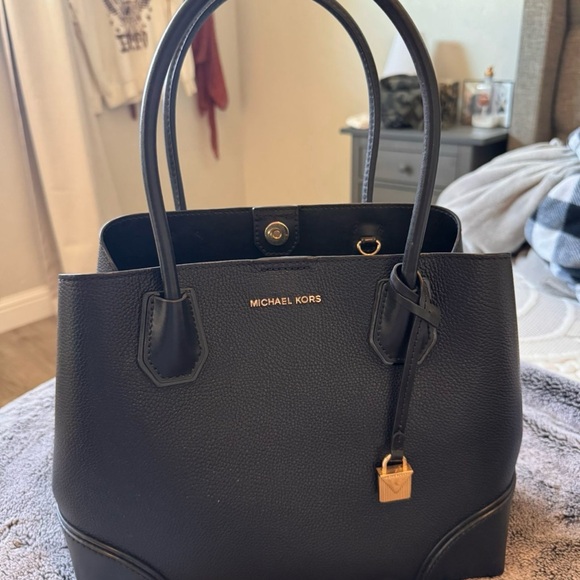 Michael Kors Black Tote with Gold Accents - Picture 1 of 3
